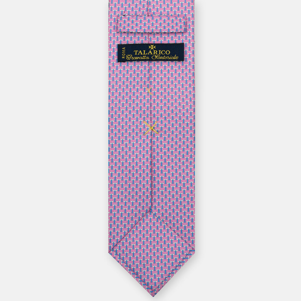 Cravatte 3 pieghe seta T Iconica Rosa Celeste