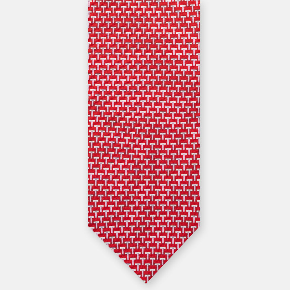 Cravatte 3 pieghe seta T Iconica Rosso Rosa