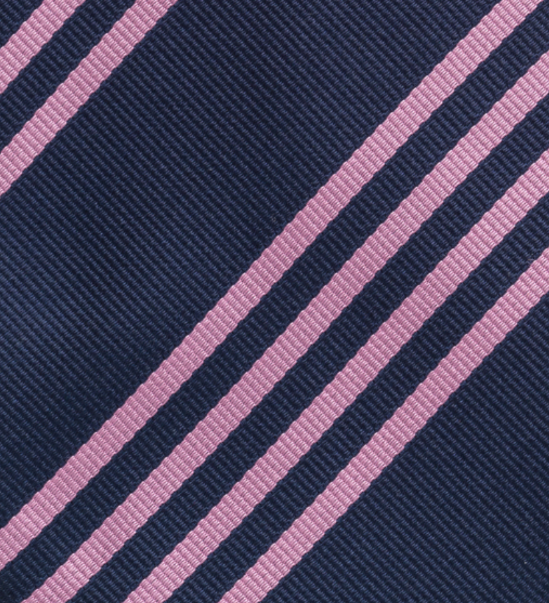 Cravatta  Talarico in Seta jacquard  Regimental Blu Rosa fatta a Mano