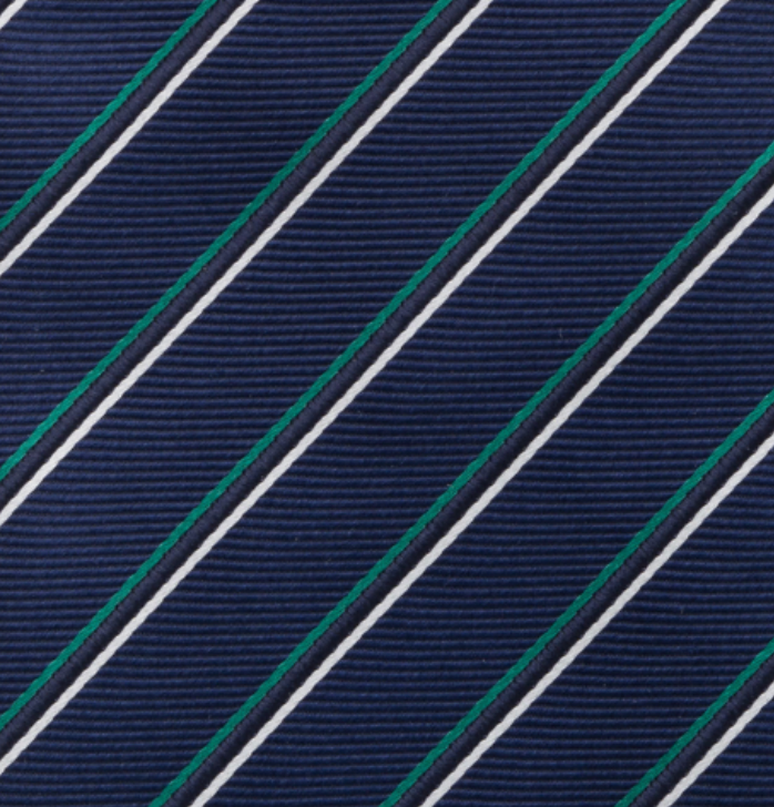 Cravatta Collezione 1999 in Seta Pesante con Righe Sottili Blu Verde JD014