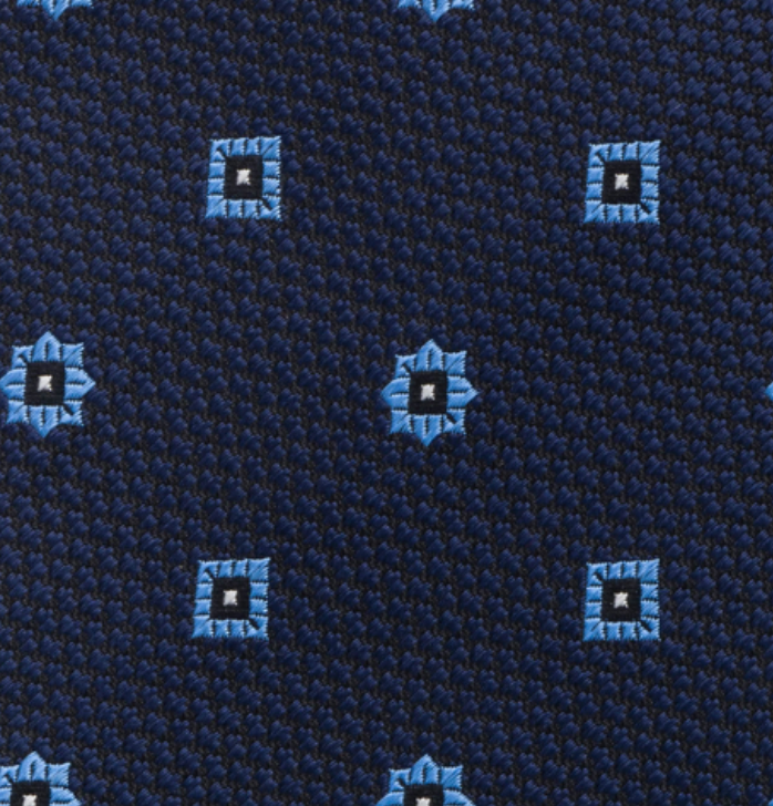 Cravatta Collezione 1999 in Seta Pesante Blu Celeste Fantasia Fiori JD10