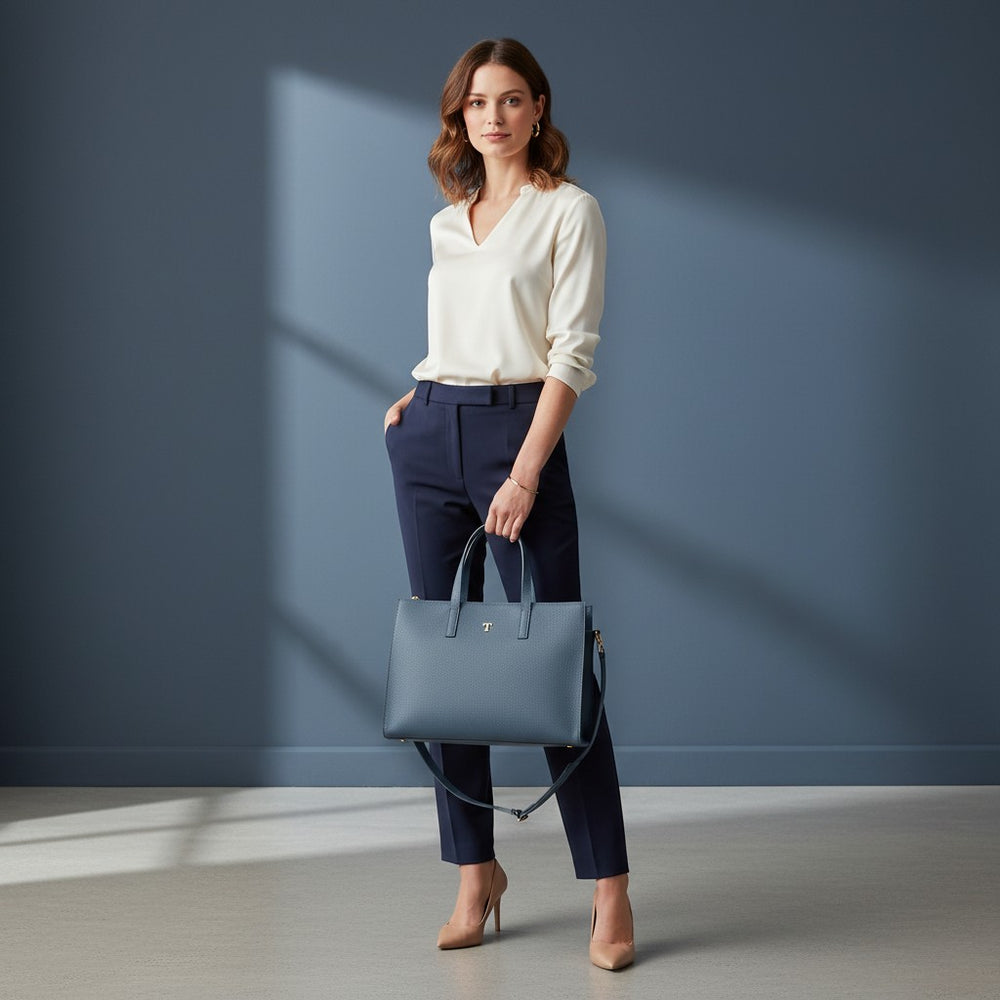 Borsa Shopper Talarico Rania di Giordania in pelle martellata