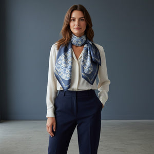 Foulard In Seta Twill 90 Steel Stallion
