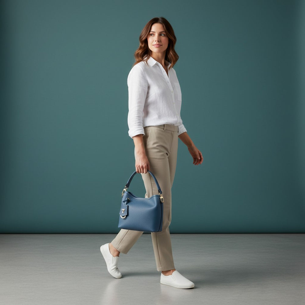 Borsa T-Rush in pelle martellata