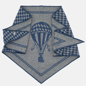 Triangolo in Lana e Cashmere | Fantasia Mongolfiera Blu - TAL-191-3