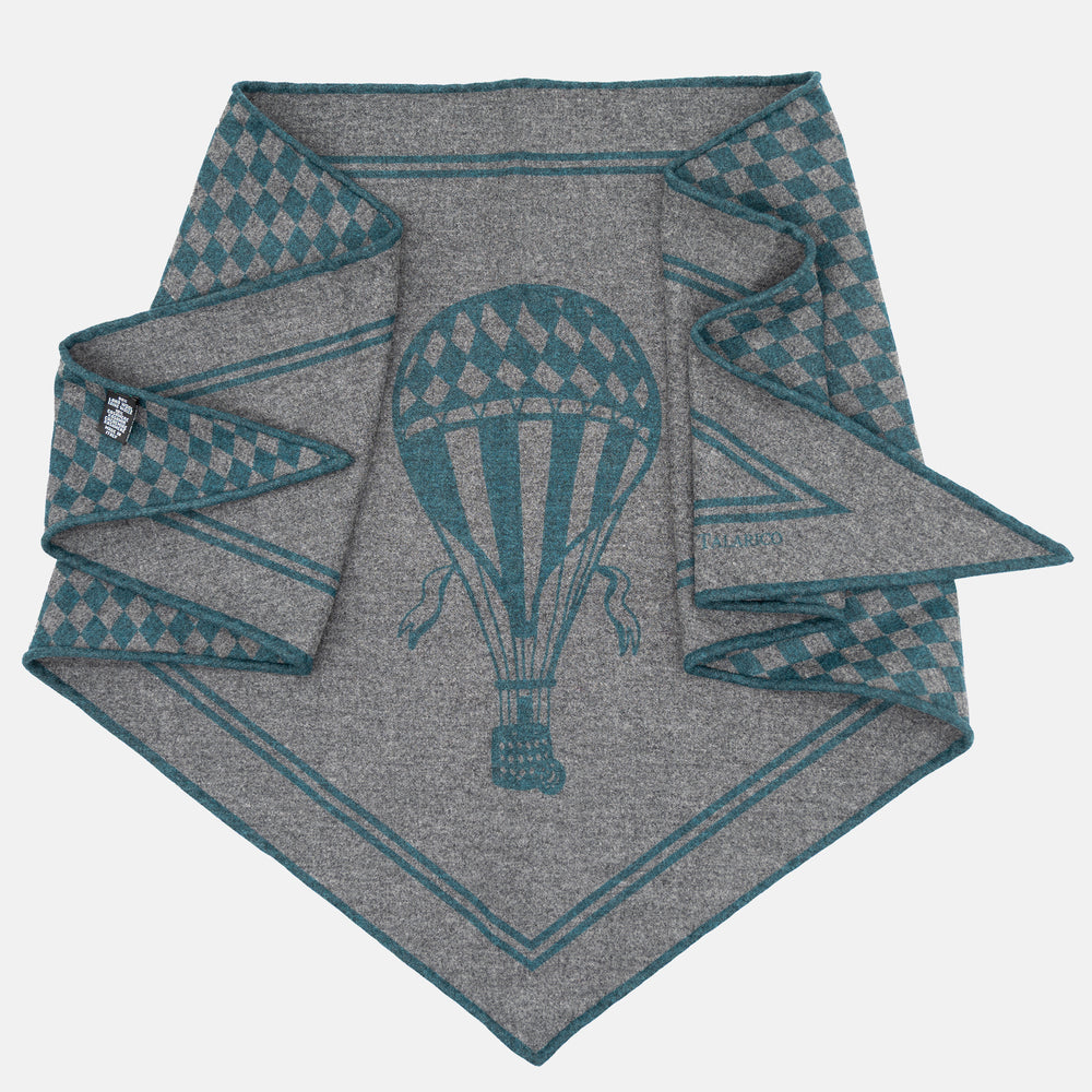 Triangolo in Lana e Cashmere | Fantasia Mongolfiera Ottanio - TAL-191-8