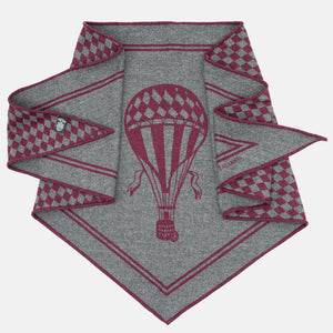 Triangolo in Lana e Cashmere | Fantasia Mongolfiera Bordeaux - TAL-191-13
