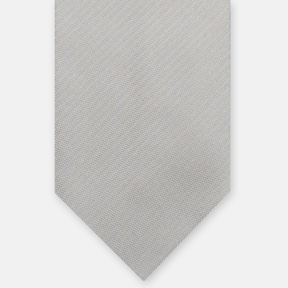 Cravatta Cerimonia in Seta Spigata Grigio  - TAL6806