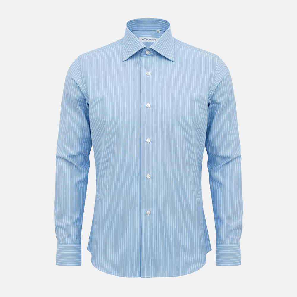 Camicia Talarico  in Cotone Celeste e Bianco -(TE1019011)