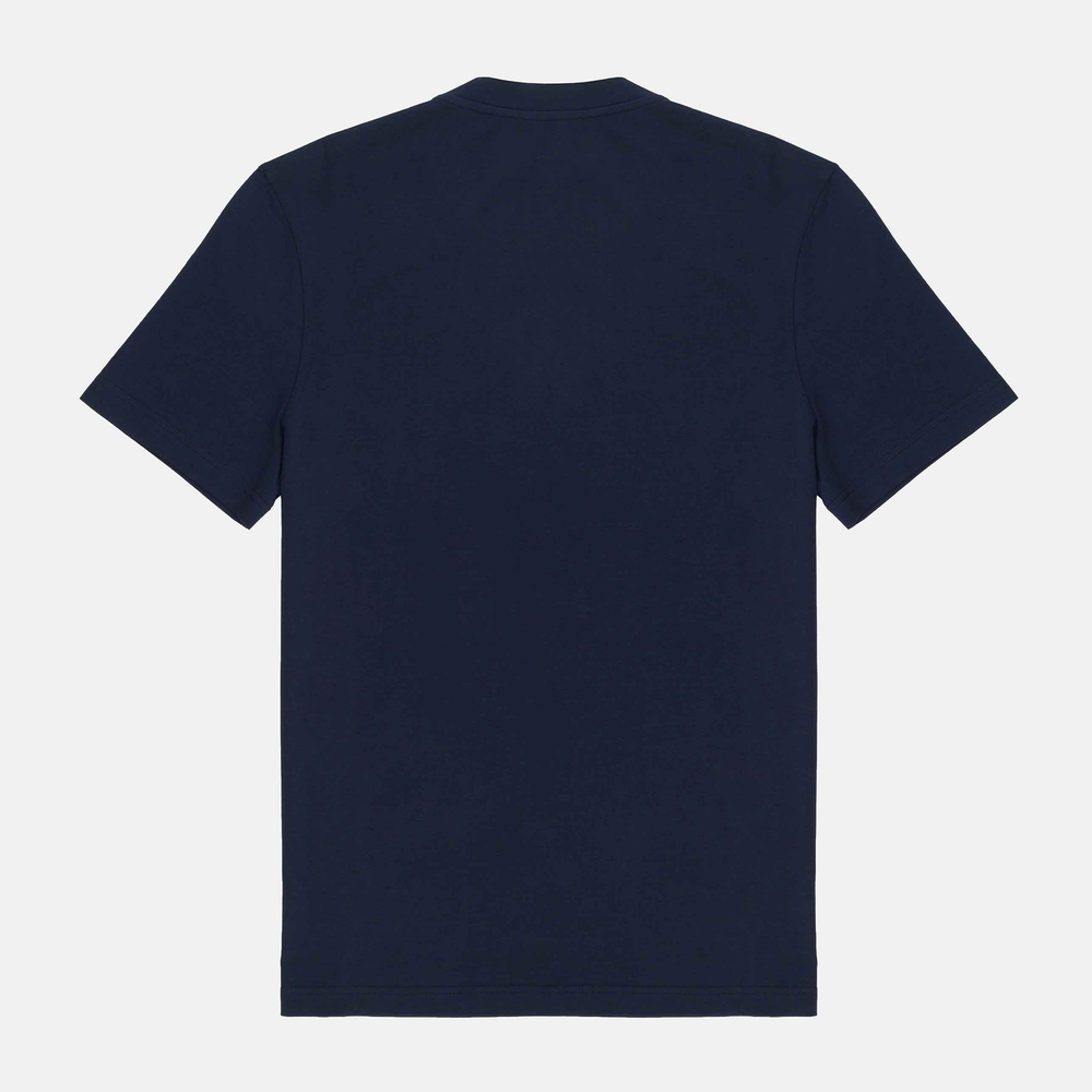 T SHIRT TALARICO IN COTONE BLU CON LOGO PISCINA