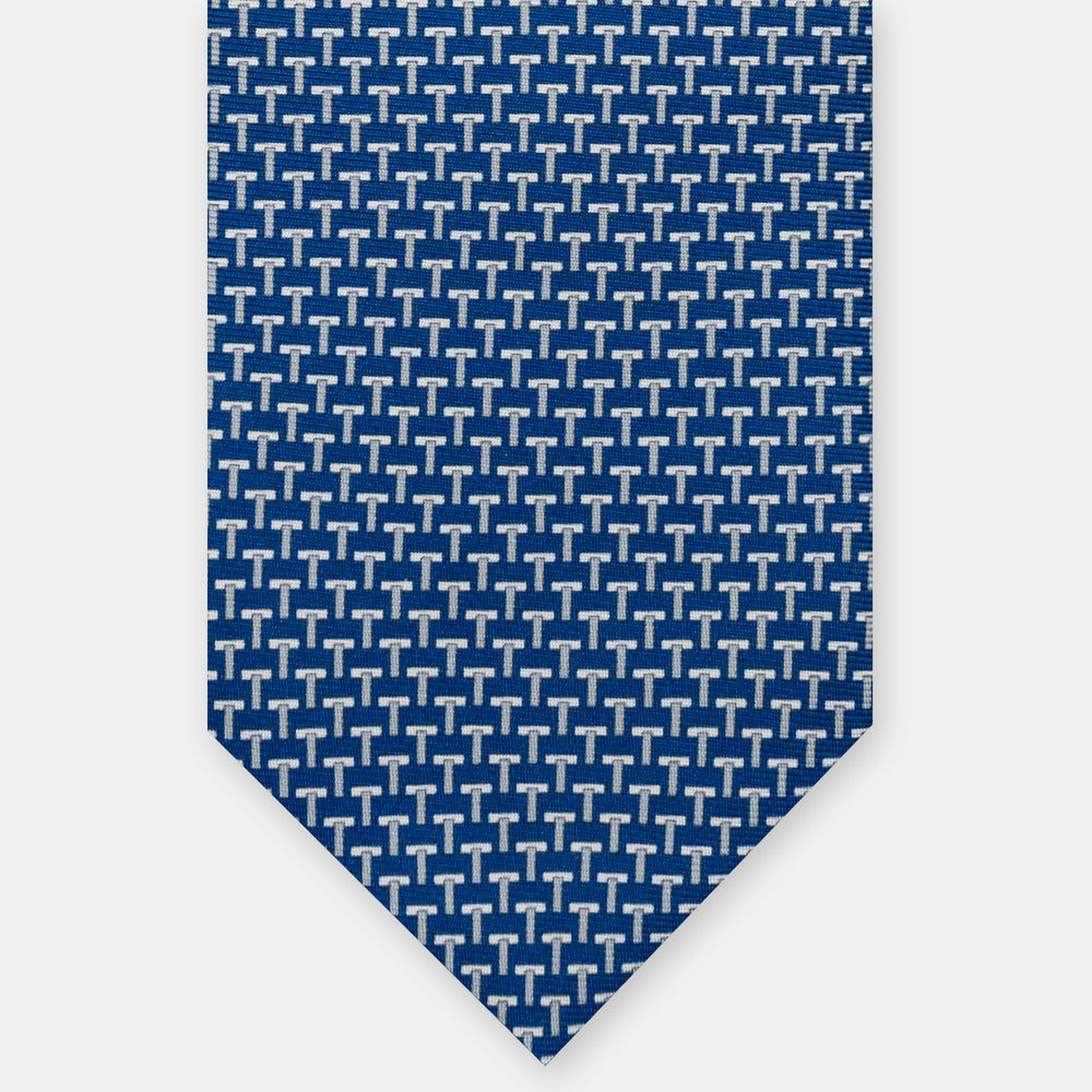 Cravatte 3 pieghe seta T Iconica Blu Grigio