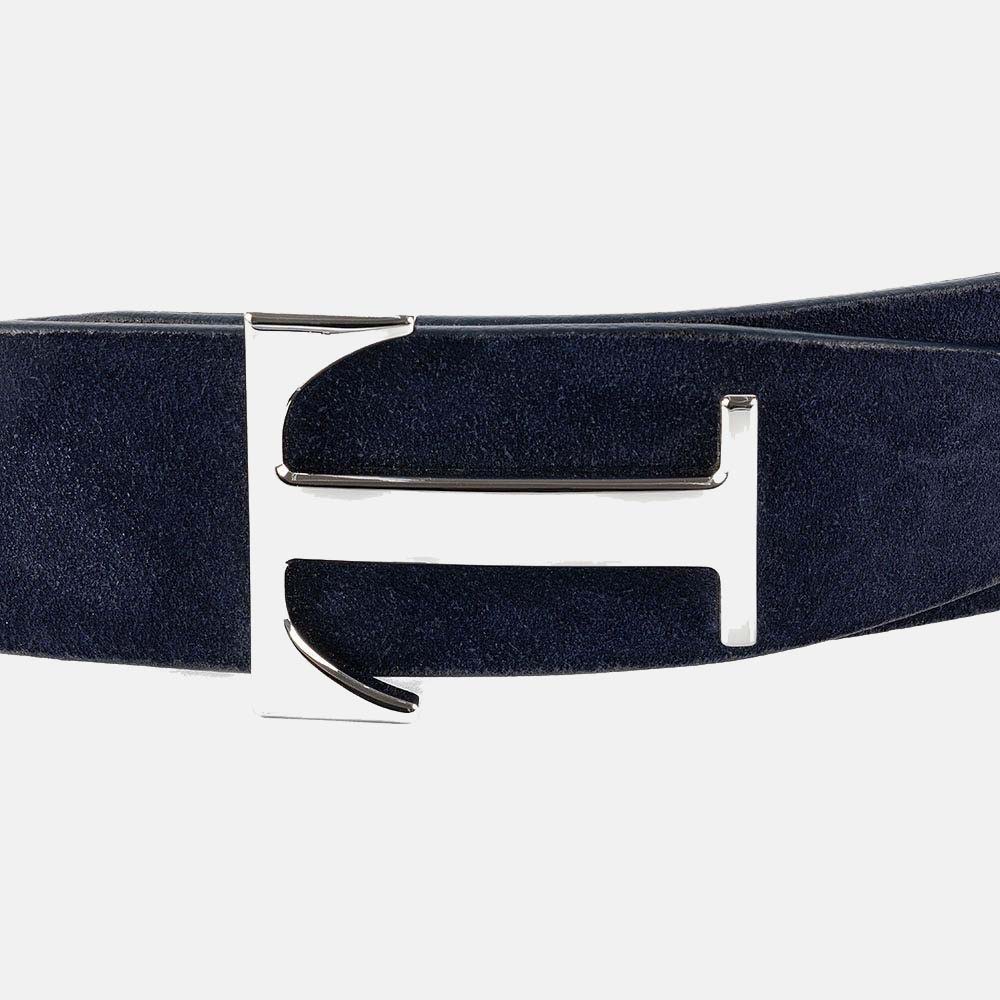 Cintura in Pelle Nabuk Marrone con Iconica Fibbia a "T" | Eccellenza Artigianale