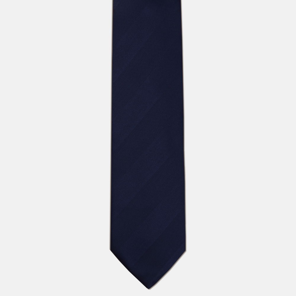 Cravatta sartoriale Talarico in Seta  raso Regimental Blu Tono su tono