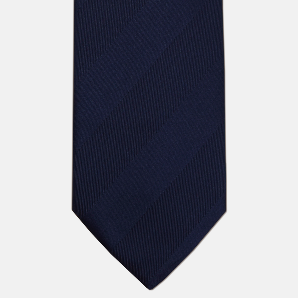 Cravatta sartoriale Talarico in Seta  raso Regimental Blu Tono su tono
