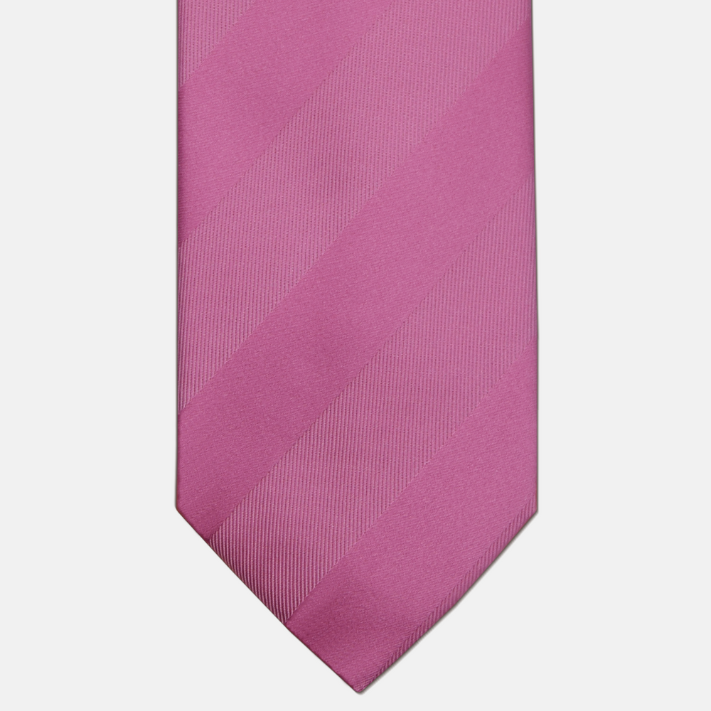 Cravatta sartoriale Talarico in Seta raso Regimental Rosa Tono su tono