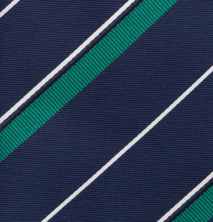 Cravatta Collezione 1999 in Seta Pesante Regimental, Blu Verde