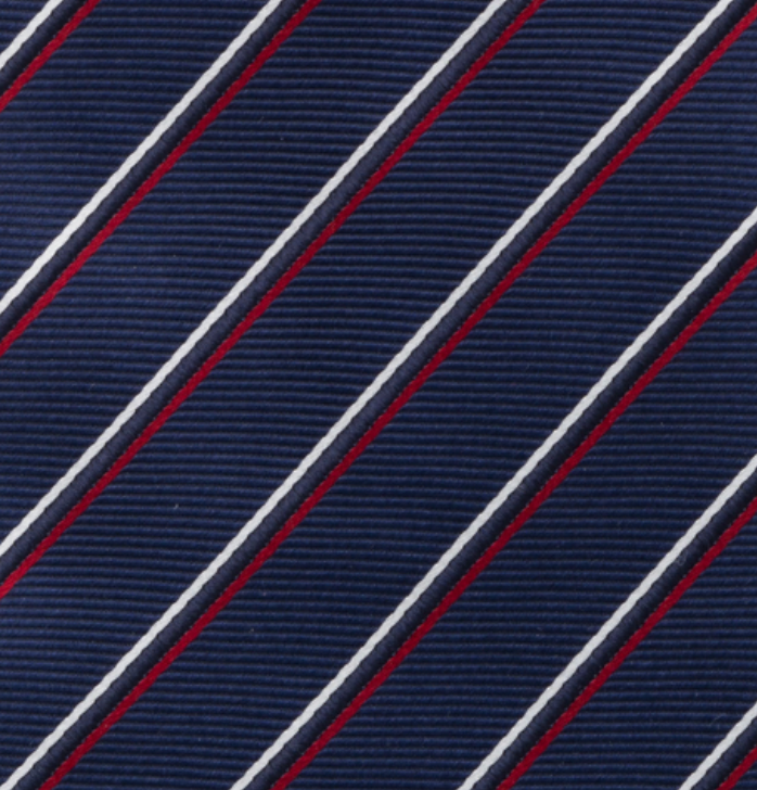 Cravatta Collezione 1999 in Seta Pesante con Righe Sottili, Blu Rosso JD014