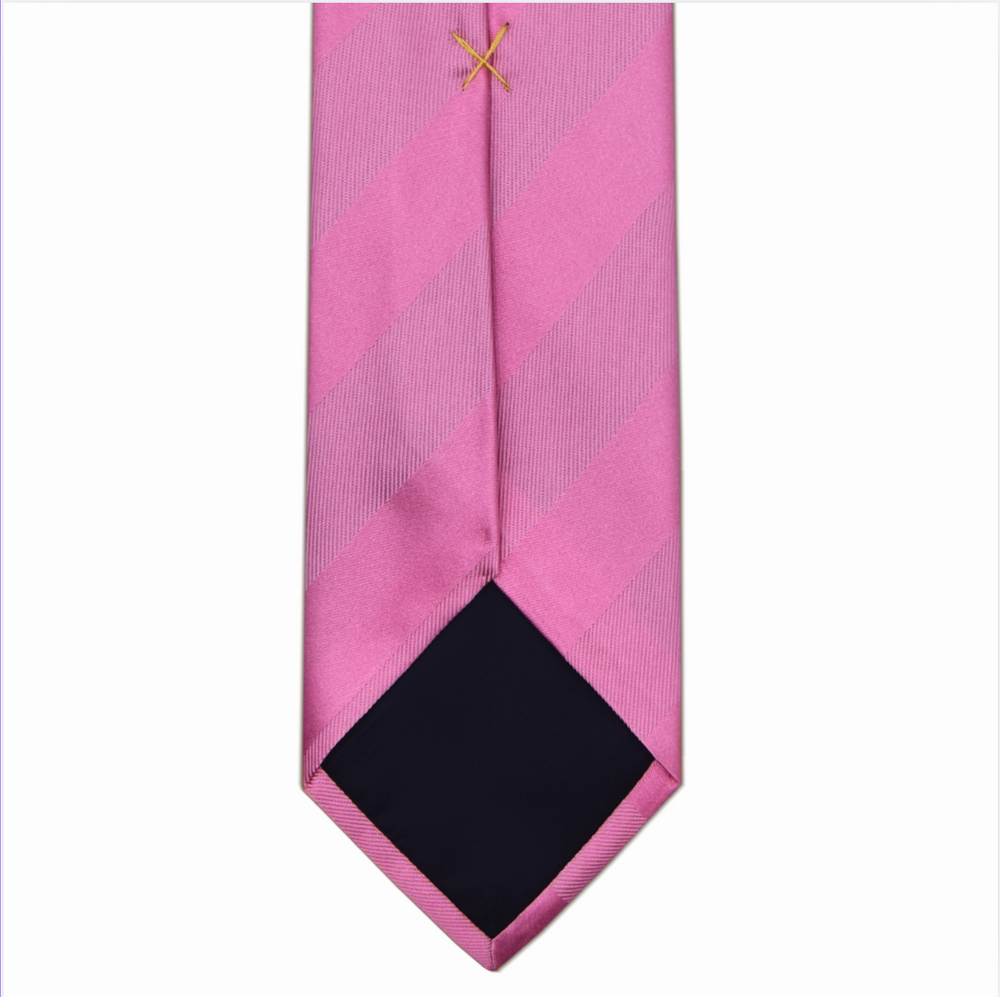 Cravatta sartoriale Talarico in Seta raso Regimental Rosa Tono su tono