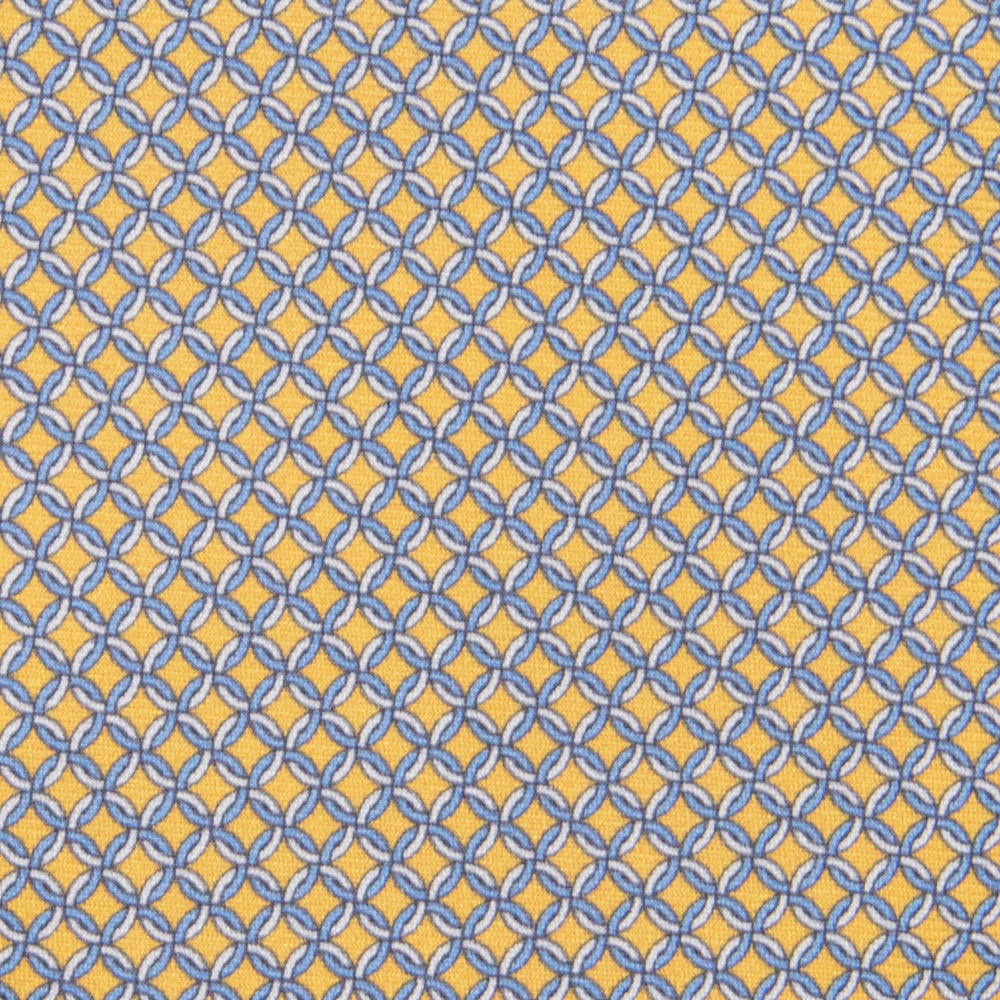 Cravatta 3 pieghe in Seta Fantasia Concatenata, Giallo - M49147
