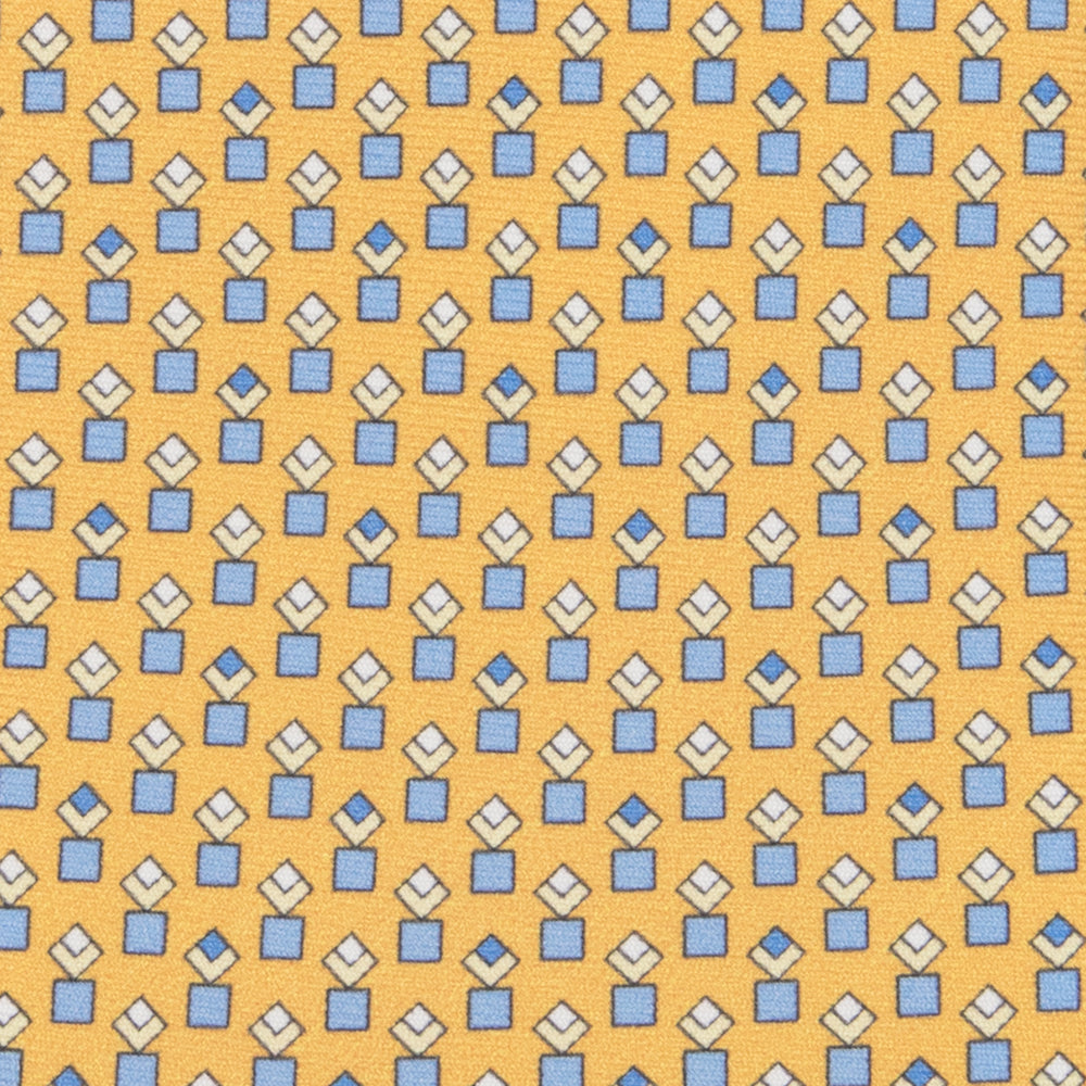 Cravatta 3 pieghe in Seta Fantasia Geometrica, Giallo - M34186