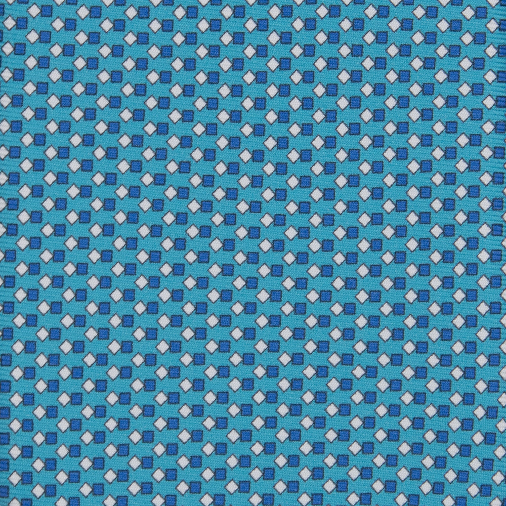 Cravatta 3 pieghe in Seta Fantasia Geometrica, Piscina - M49800