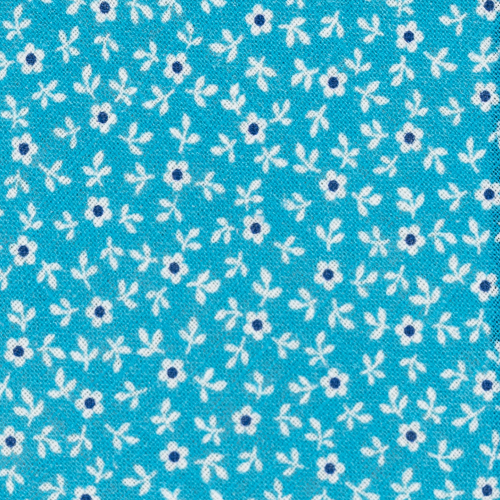 Cravatta 3 Pieghe in Irish Linen Fantasia Floreale Piscina - M6501