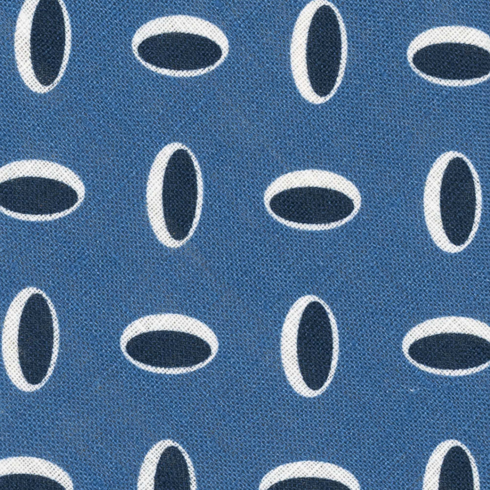 Cravatta 3 Pieghe in Irish Linen Fantasia Geometrica Celeste - M49114