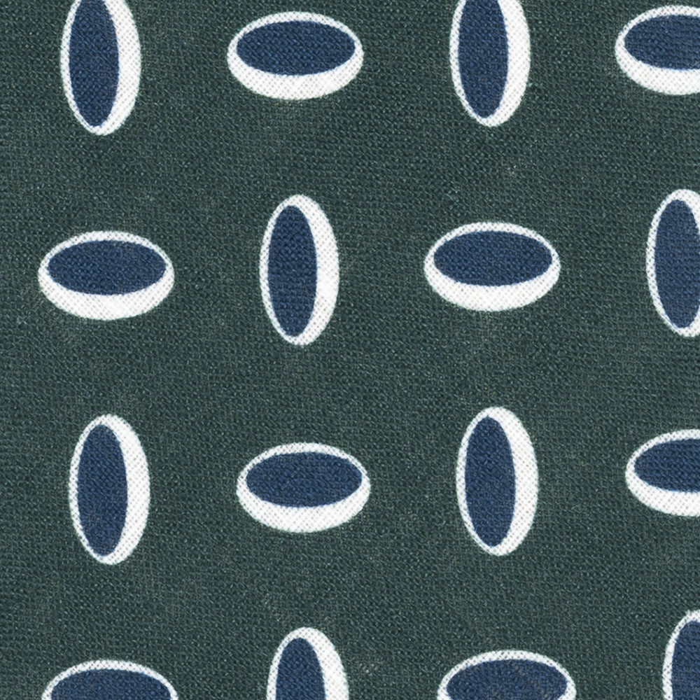 Cravatta 3 Pieghe in Irish Linen Fantasia Geometrica Verde - M49114