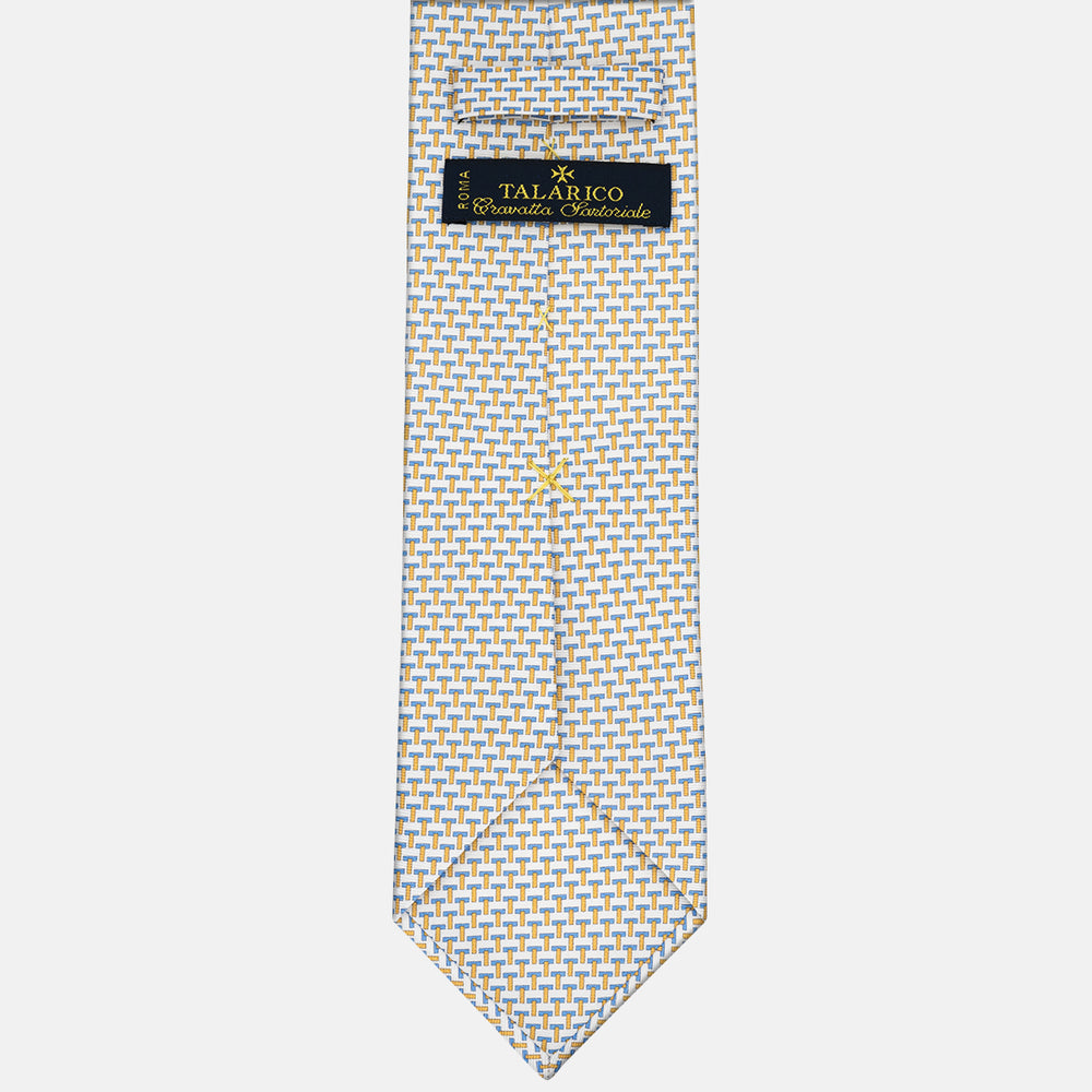 Cravatte 3 pieghe seta T Iconica Bianco Giallo
