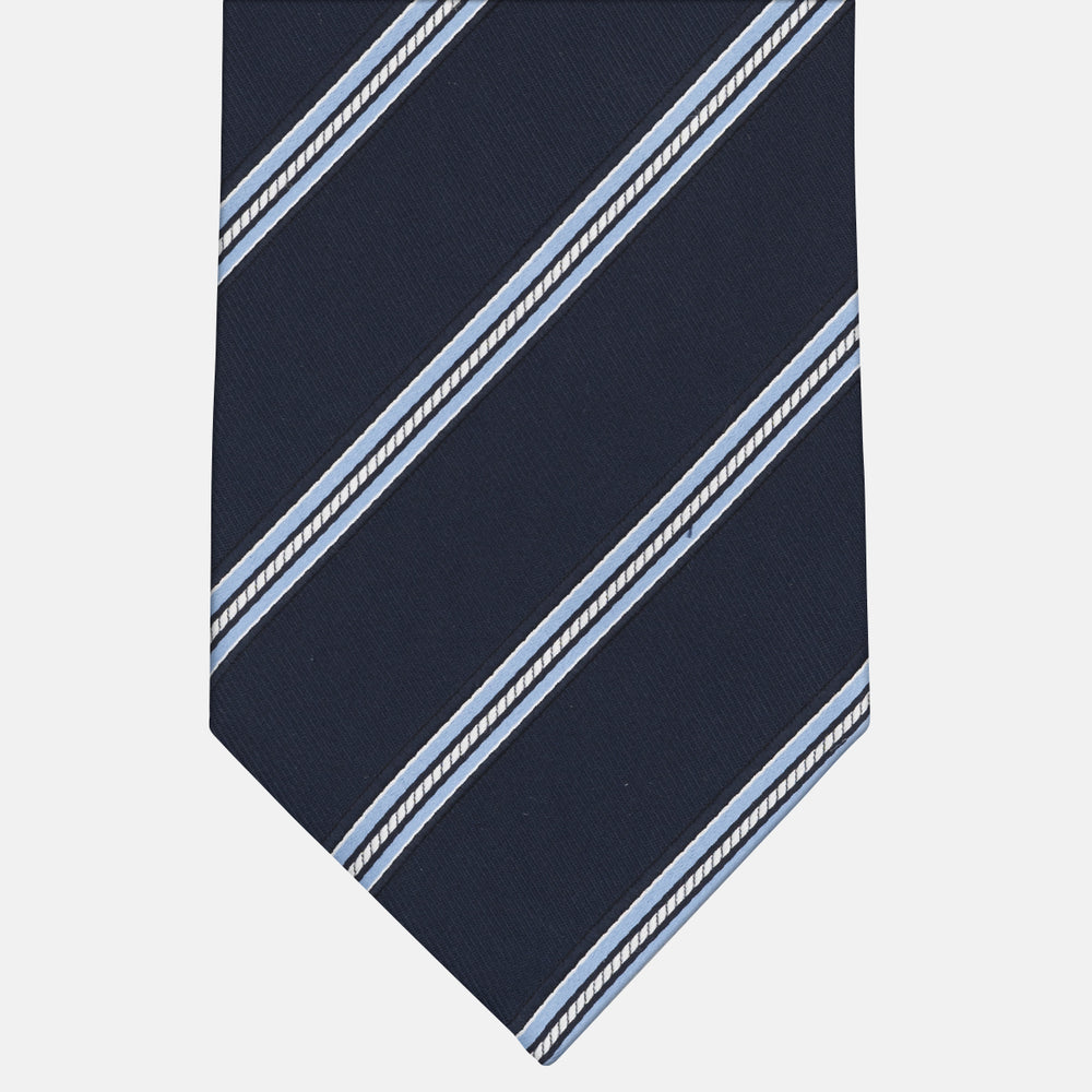 Cravatta Collezione 1999 in Seta Pesante Regimental Blu Celeste
