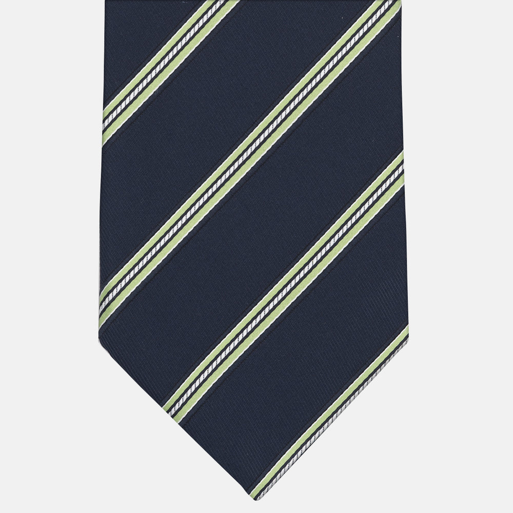 Cravatta Collezione 1999 in Seta Pesante Regimental, Blu Verde