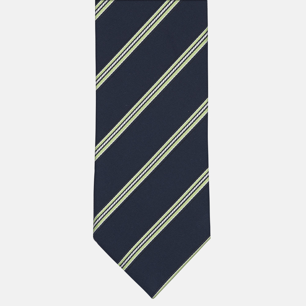 Cravatta Collezione 1999 in Seta Pesante Regimental, Blu Verde
