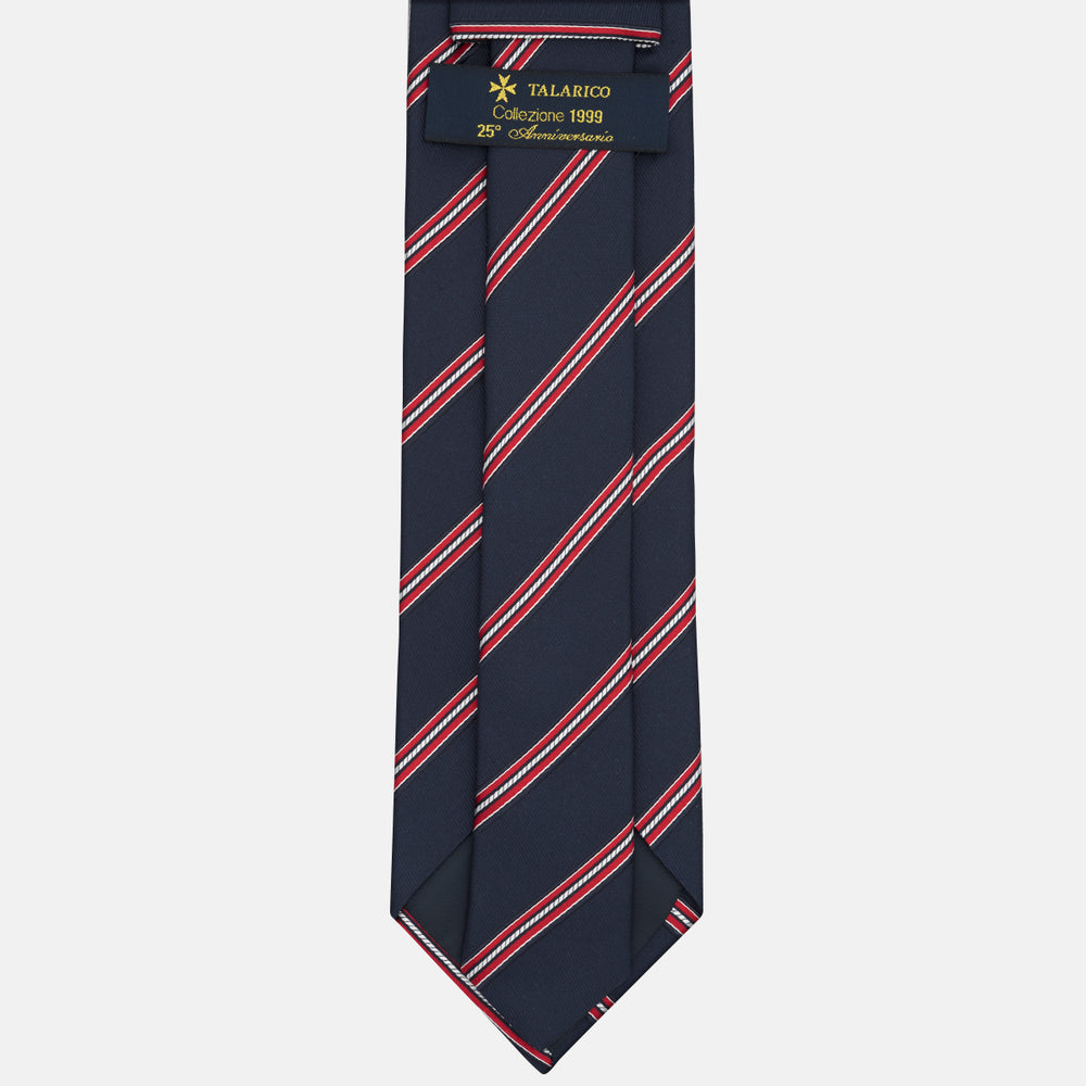 Cravatta Collezione 1999 in Seta Pesante Regimental Blu Rosso