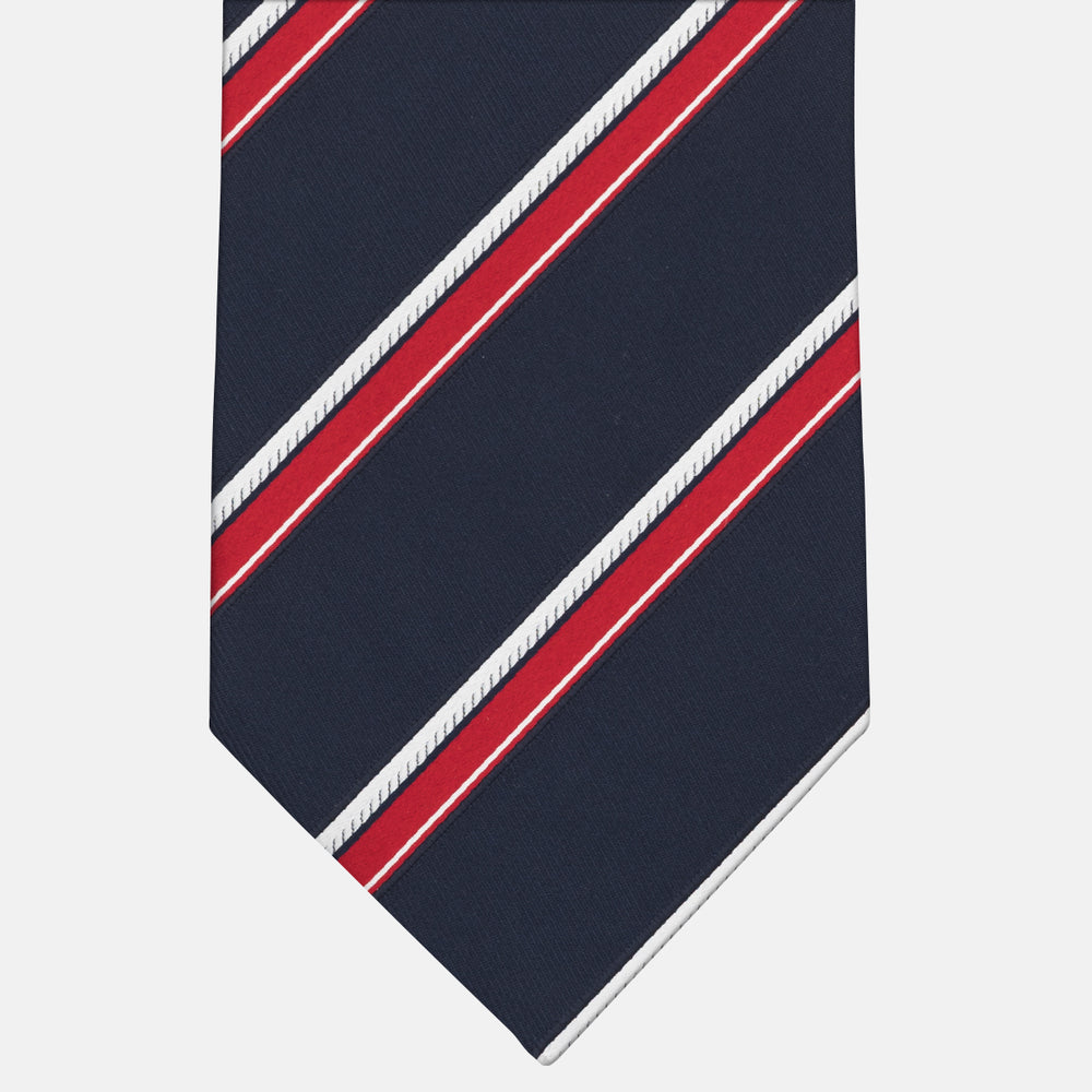 Cravatta Collezione 1999 in Seta Pesante Regimental, Blu Rosso