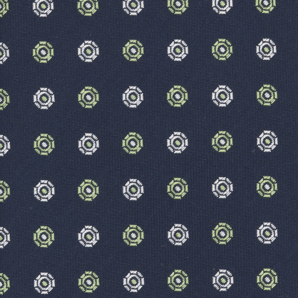 Cravatta Collezione 1999 in Seta Pesante Fantasia Geometrica, Blu Verde JD012