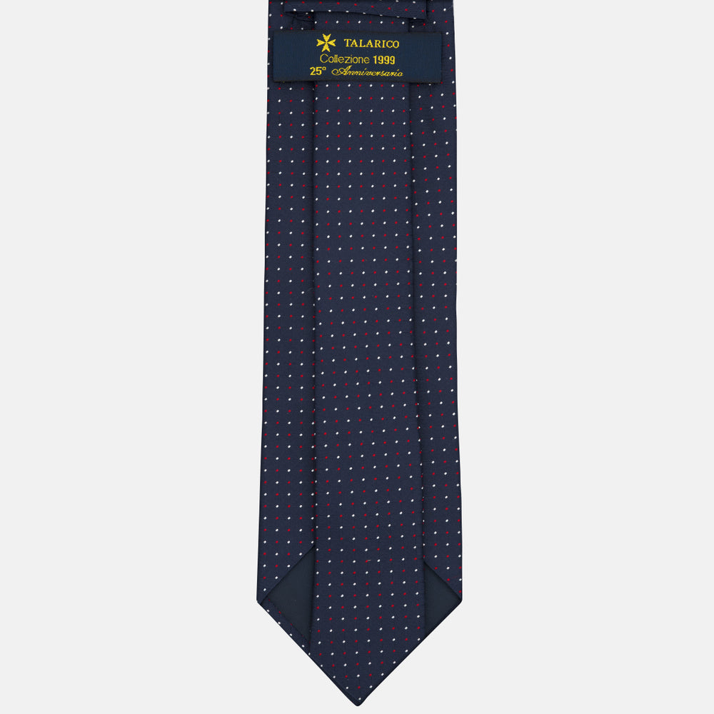 Cravatta Collezione 1999 in Seta Pesante Blu Rosso