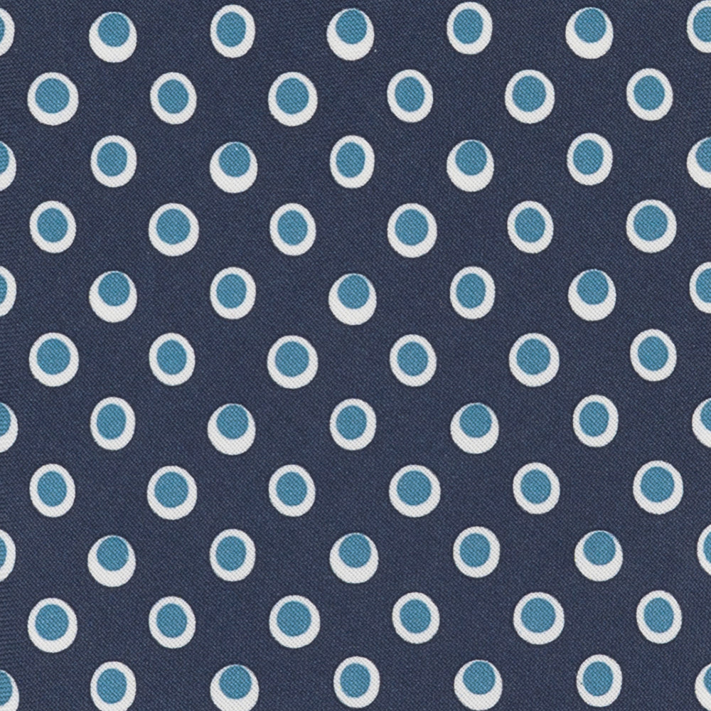 Cravatta 3 Pieghe in Irish Linen Fantasia Pois Blu - Celeste