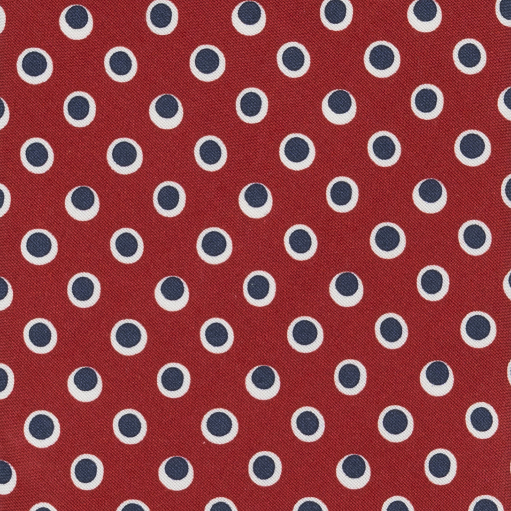 Cravatta 3 Pieghe in Irish Linen Fantasia Pois Rosso-Blu