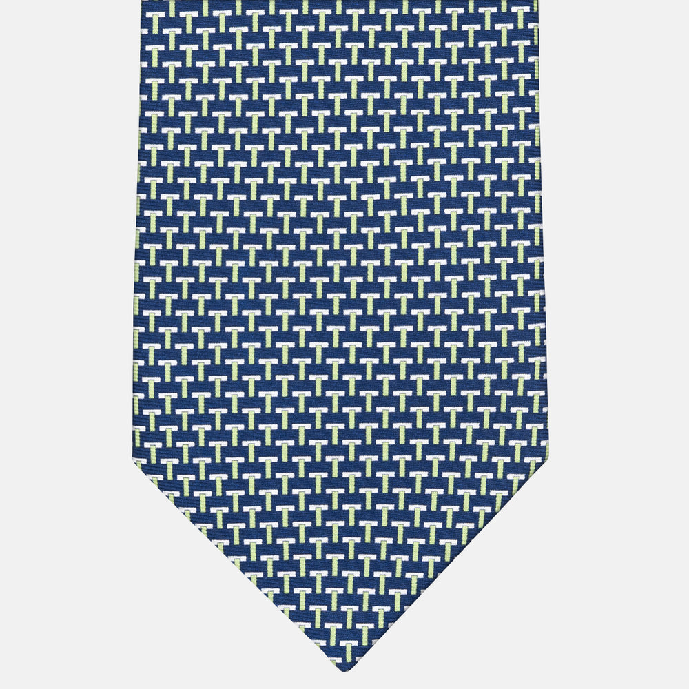 Cravatte 3 pieghe seta T Iconica Blu Verde