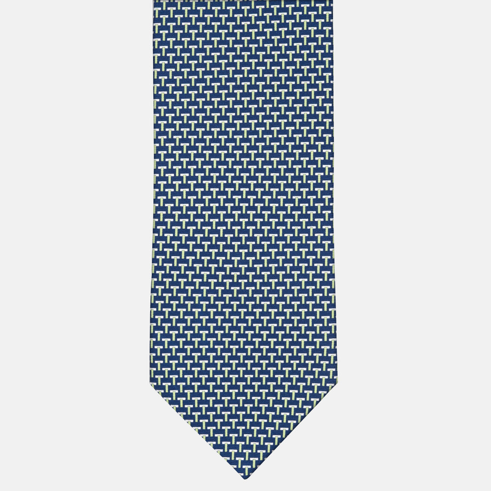 Cravatte 3 pieghe seta T Iconica Blu Verde