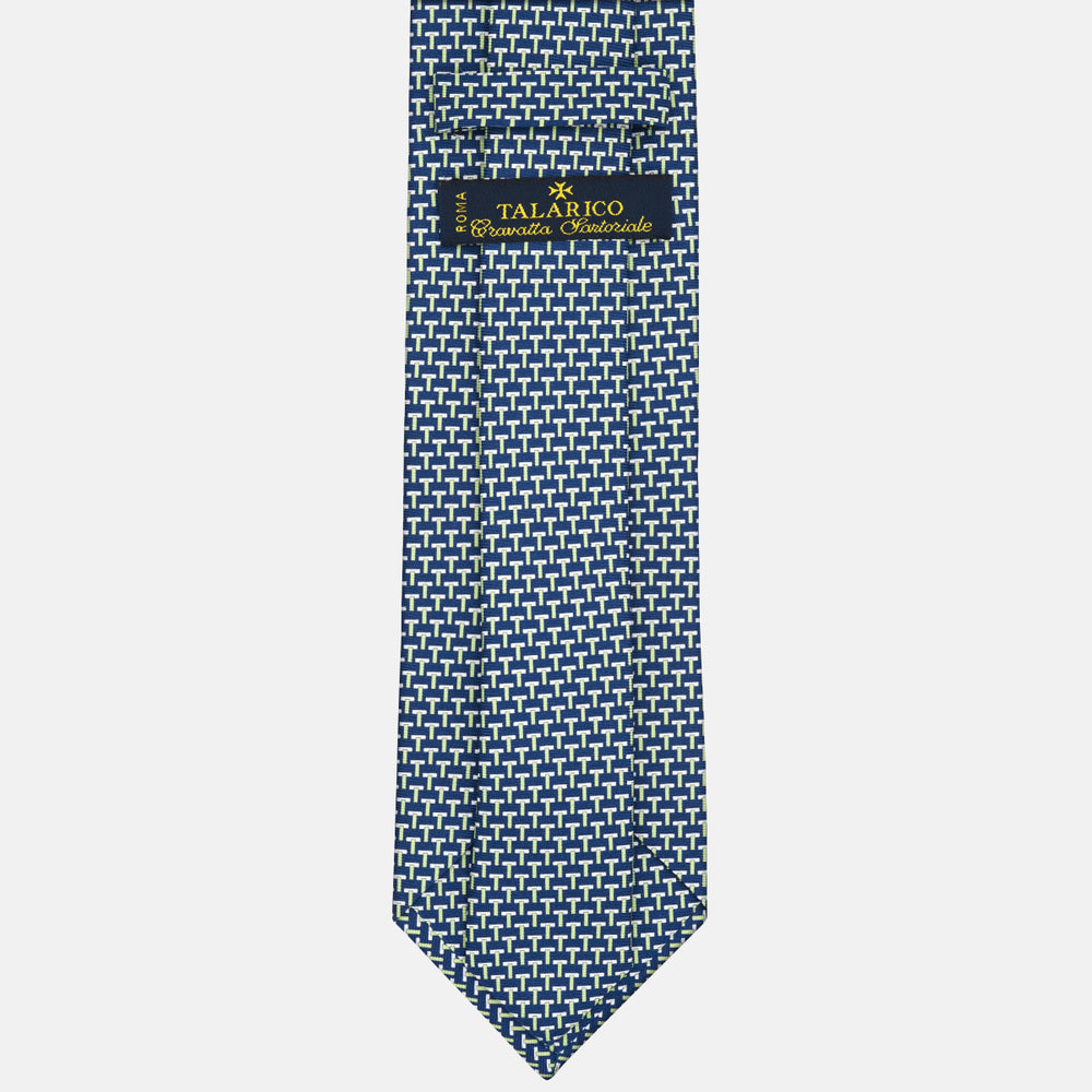 Cravatte 3 pieghe seta T Iconica Blu Verde
