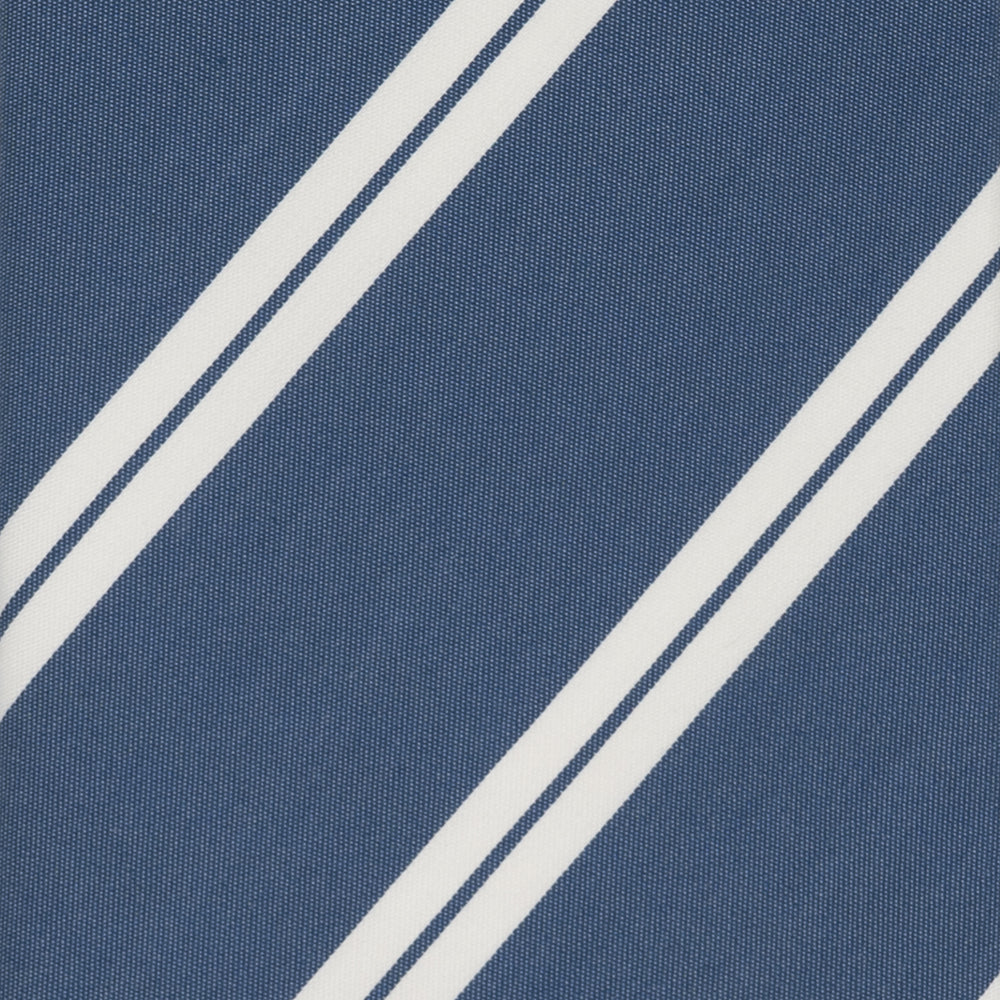 Cravatta 3 Pieghe in Irish Linen Regimental Blu