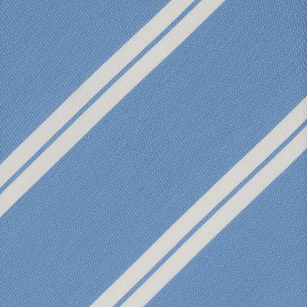 Cravatta 3 Pieghe in Irish Linen Regimental Celeste