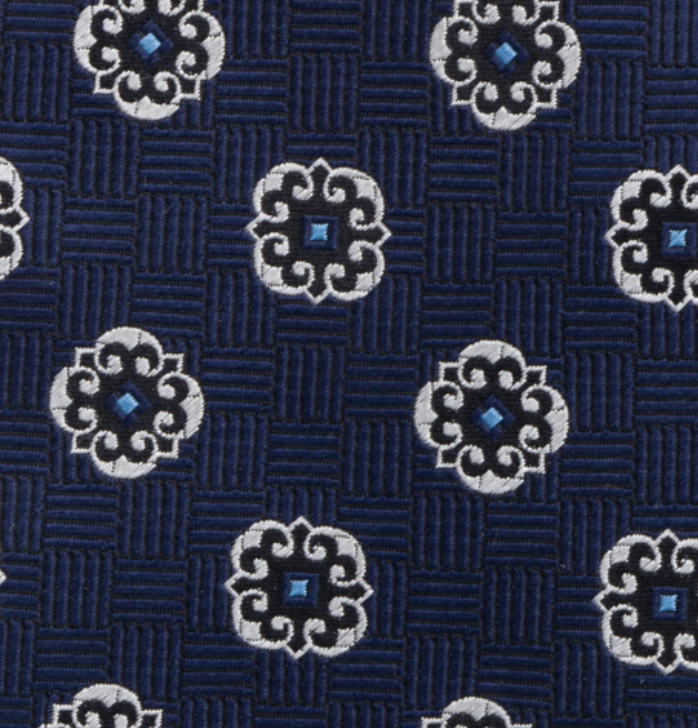 Cravatta Collezione 1999 in Seta Pesante Blu Celeste Fantasia Geometrica JD04