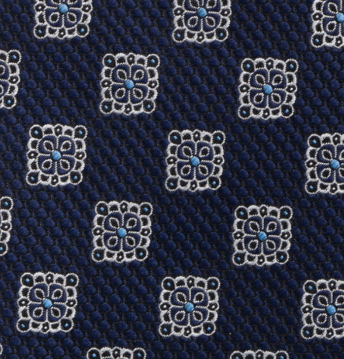 Cravatta Collezione 1999 in Seta Pesante Fantasia Geometrica, Blu Celeste JD09
