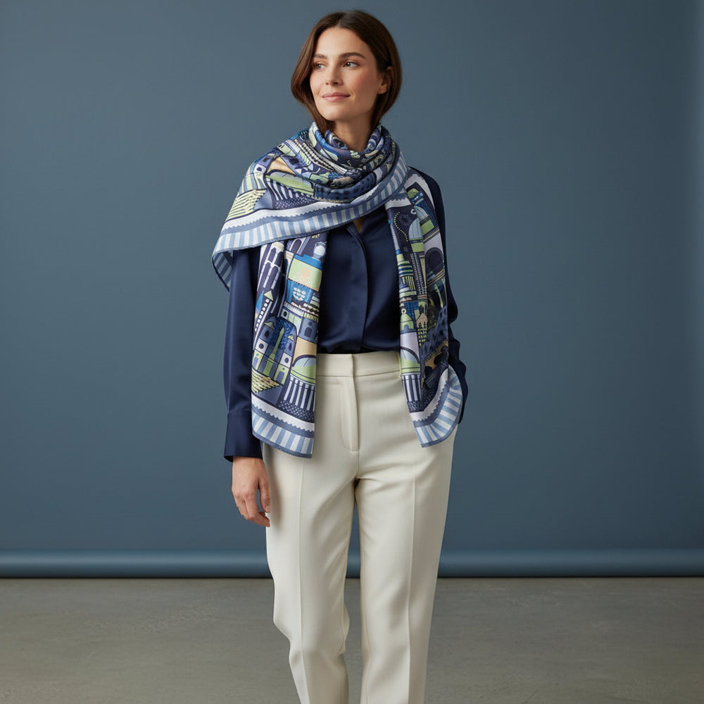 Foulard In Seta Twill 90 Roma Eterna