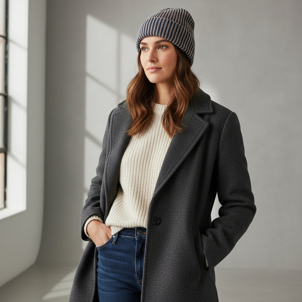 Berretto in Cashmere Notturno-Legno
