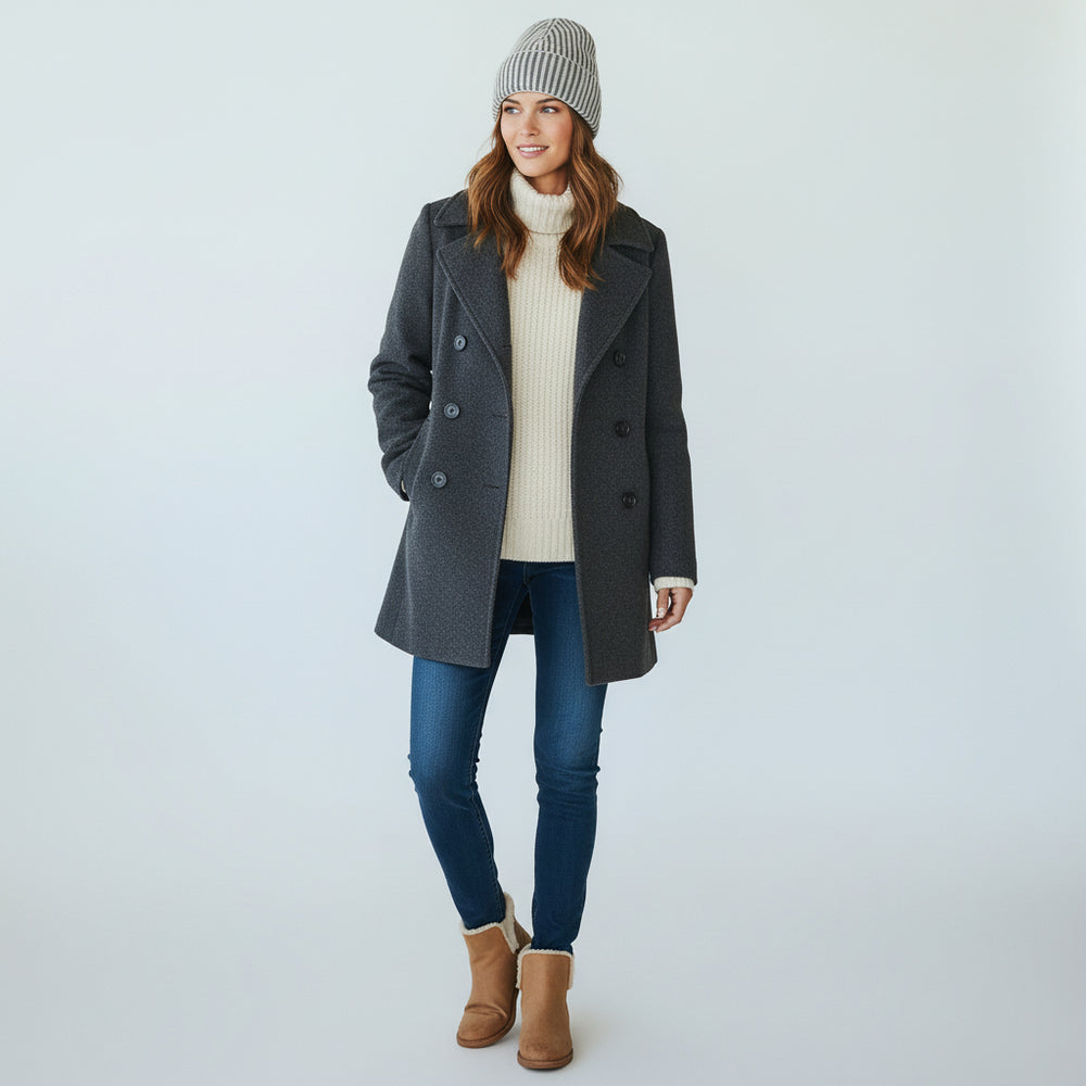Berretto in Cashmere Panna-Gris