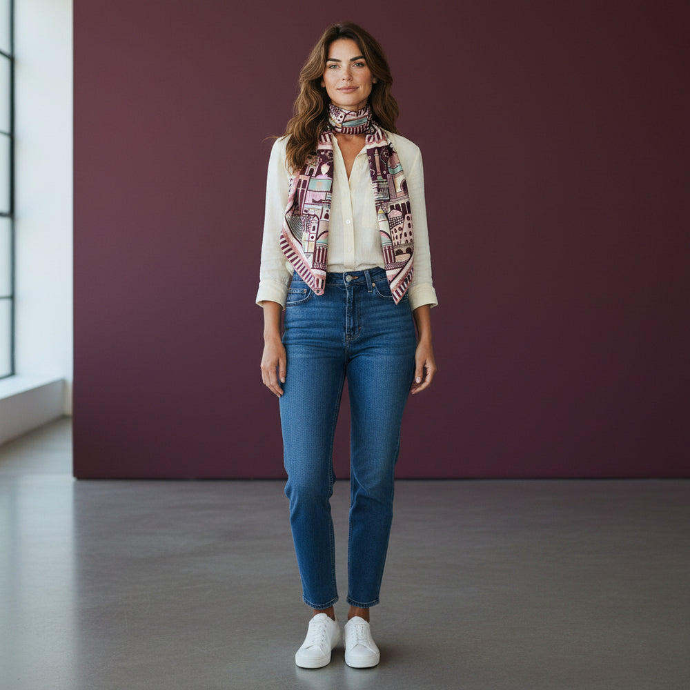 Foulard In Seta Twill 90 Roma Eterna