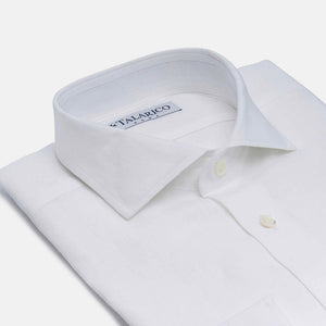 Camicia In Lino Collo alla Francese Bianca